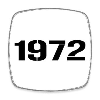 Vintage 1972 - Viereckiger Kühlschrankmagnet - Weiß - Vorne