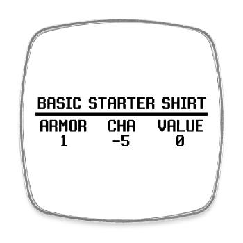 Vidéo humoristique de présentation des statistiques d'un t-shirt de démarrage de RPG de base - Magnet carré - blanc - Devant