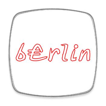 Berlin Neon Graffiti Stil - Viereckiger Kühlschrankmagnet - Weiß - Vorne