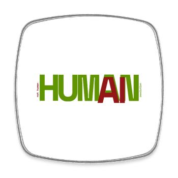 Human - Square fridge magnet - white - Front