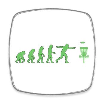 Disc Golf Evolution Lustiger Discgolfer Fliegender Disc - Viereckiger Kühlschrankmagnet - Weiß - Vorne