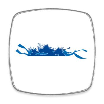 Diving & Freediving - Silueta Arrecife - Square fridge magnet - white - Front