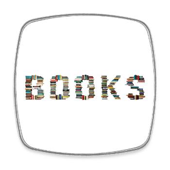 BOOKS – Wenn Lesen zur Form wird - Viereckiger Kühlschrankmagnet - Weiß - Vorne