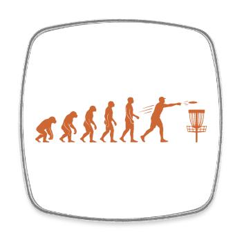 Disc Golf Evolution Lustiger Discgolfer Fliegender Disc - Viereckiger Kühlschrankmagnet - Weiß - Vorne