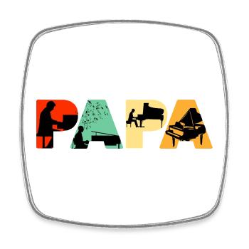 Piano Papa Funny Musical Father Keyboard Player - Square fridge magnet - white - Front