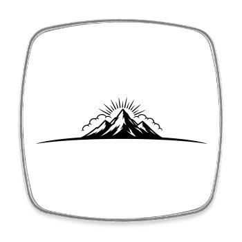 Montagnes Symboliques en plein air de Berge - Magnet carré - blanc - Devant