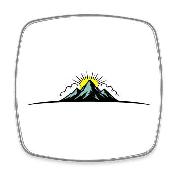 Montagnes Symboliques en plein air de Berge - Magnet carré - blanc - Devant