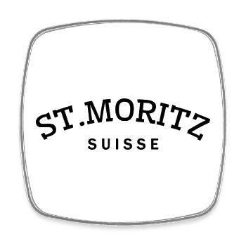St. Moritz - Suisse - Switzerland - Swiss - Magnet carré - blanc - Devant