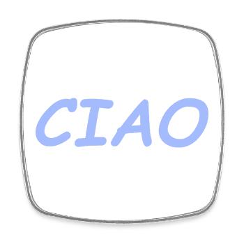 CIAO - Viereckiger Kühlschrankmagnet - Weiß - Vorne