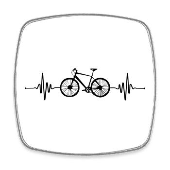 Herzschlag Beat Fahrrad - Viereckiger Kühlschrankmagnet - Weiß - Vorne