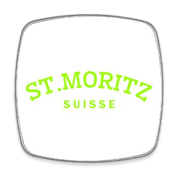 St. Moritz - Suisse - Switzerland - Swiss - Magnet carré - blanc - Devant