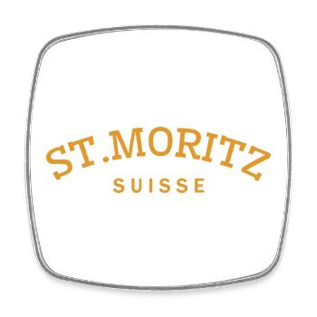 St. Moritz - Suisse - Switzerland - Swiss - Magnet carré - blanc - Devant