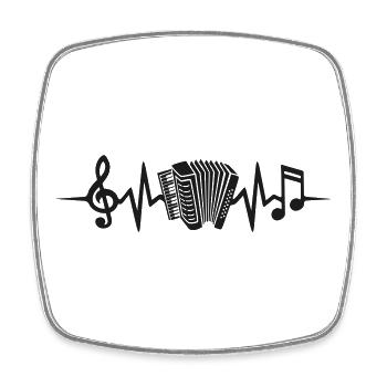 Accordion heartbeat accordionist musician - Square fridge magnet - white - Front