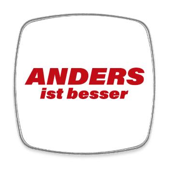 ANDERS IST BESSER - Viereckiger Kühlschrankmagnet - Weiß - Vorne
