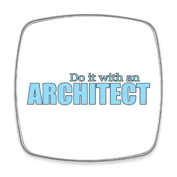 ARCHITECT - Viereckiger Kühlschrankmagnet - Weiß - Vorne