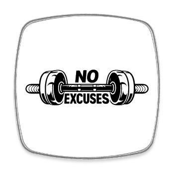 No Excuses – Gym Motivation Fitness Workout Shirt - Viereckiger Kühlschrankmagnet - Weiß - Vorne
