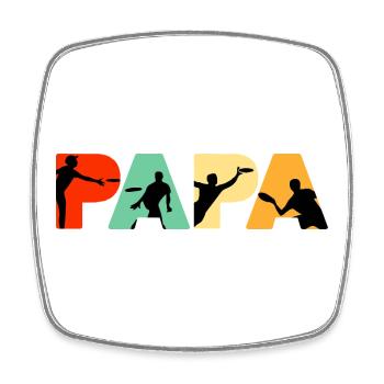 Papa Frisbee Player Ultimate Flying Disc Dad - Magnet carré - blanc - Devant