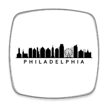 Philadelphia Skyline - Magnet carré - blanc - Devant
