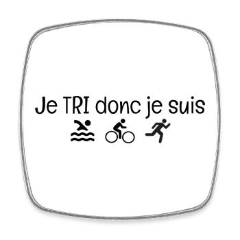 I SORT therefore I am. Triathlon humor gift - Square fridge magnet - white - Front