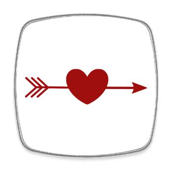 Cadeau rouge de la Saint-Valentin - Magnet carré - blanc - Devant