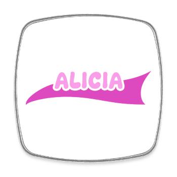 Gift for Alicia - Square fridge magnet - white - Front