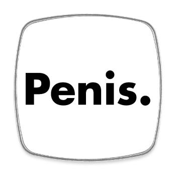 Penis - Square fridge magnet - white - Front