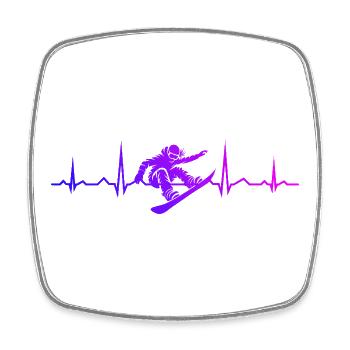 Motif classique de snowboard pour femmes - Magnet carré - blanc - Devant