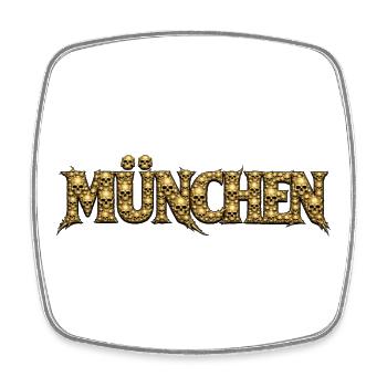 München Gothic Schädel-Logo - Viereckiger Kühlschrankmagnet - Weiß - Vorne