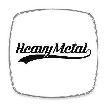 Heavy Metal Retro Sports Logo - Square fridge magnet - white - Front