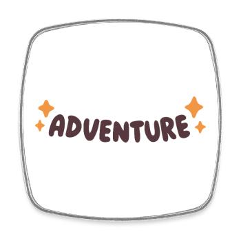 Round and Orange Stars Adventure - Square fridge magnet - white - Front