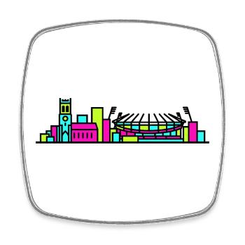 Wolverhampton City Skyline St Peter's Line Art - Square fridge magnet - white - Front