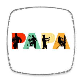 Papa Électricien Sparky Silhouette rétro - Magnet carré - blanc - Devant