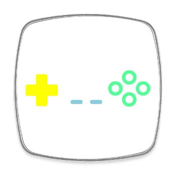 Boutons de manette de jeu Rétro Vector - Magnet carré - blanc - Devant