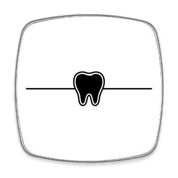 Élément symbole de dent - Magnet carré - blanc - Devant