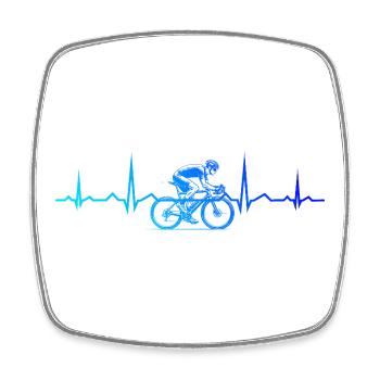 Characterful road bike design - Square fridge magnet - white - Front