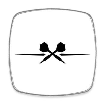 Dartpfeile Symbol - Viereckiger Kühlschrankmagnet - Weiß - Vorne