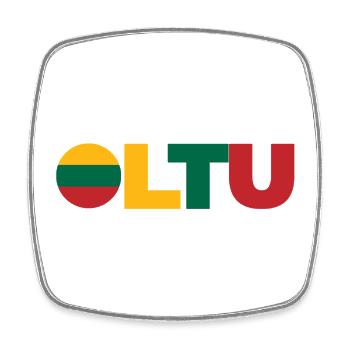 Lithuania - Square fridge magnet - white - Front