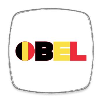 Belgien - Viereckiger Kühlschrankmagnet - Weiß - Vorne