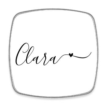 Clara Name Vorname Dekorativ - Viereckiger Kühlschrankmagnet - Weiß - Vorne