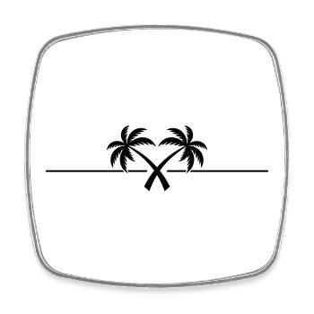 Palm Tree Symbol Island - Square fridge magnet - white - Front