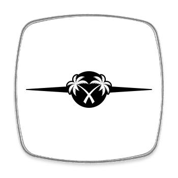 Palm Trees Beach Icon - Square fridge magnet - white - Front