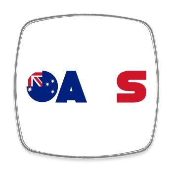 Australien - Viereckiger Kühlschrankmagnet - Weiß - Vorne