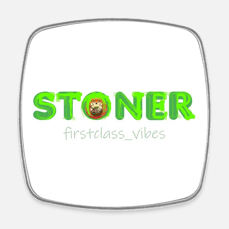 Stoner firstclass_vibes - Viereckiger Kühlschrankmagnet - Weiß