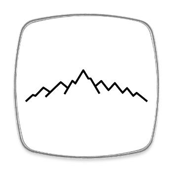 Mountains Line Mountain Horizon - Square fridge magnet - white - Front