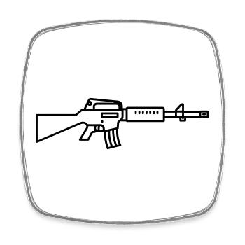 Waffe - Viereckiger Kühlschrankmagnet - Weiß - Vorne