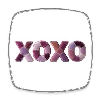 XOXO Love Tissu Design Tendance Première Tendance - Magnet carré - blanc - Devant