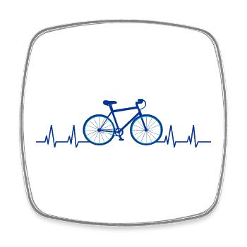 Bicycle Heartbeat Mountain Bike - Square fridge magnet - white - Front