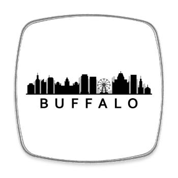 Skyline Buffalo - Magnet carré - blanc - Devant