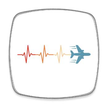 Pilote d’avion Battement de cœur Aviateur - Magnet carré - blanc - Devant