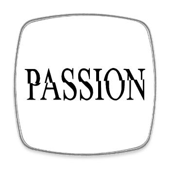 PASSION – Minimalistisches Statement Design - Viereckiger Kühlschrankmagnet - Weiß - Vorne